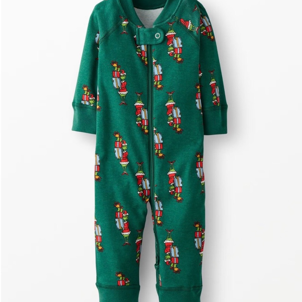 NEW Hanna Andersson Dr. Seuss The Grinch HannaJams Sleeper Size 2T Green Holiday